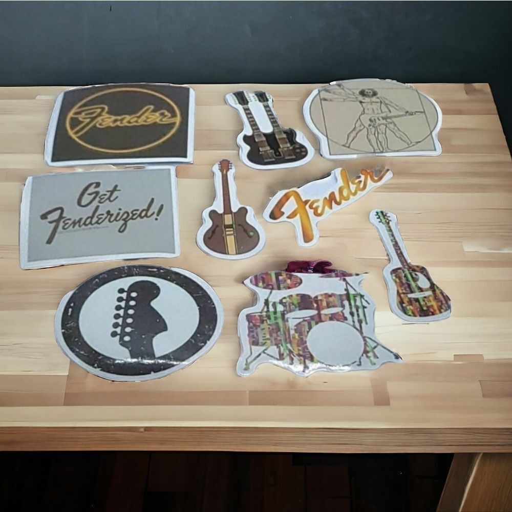 Guitar Sticker Decals Vitruvian Man Variety Pack 🎸Fender Groovy Musician DJ Lot